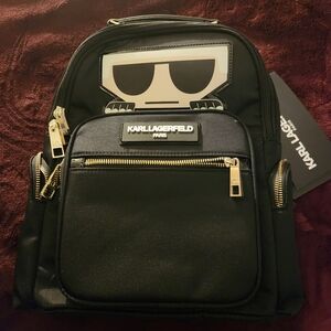 NWT ☆ Karl Lagerfeld Black Backpack Travel Collection